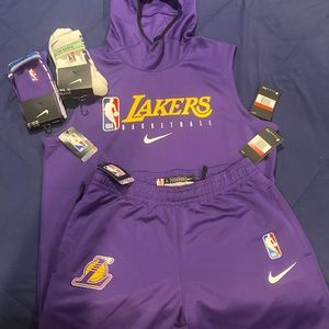 Men’s Nike LA LAKERS NBA dri-fit spotlight warmup jumpsuit w/socks